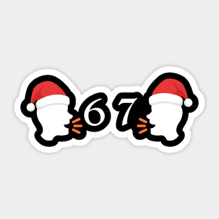 Santa Hat 67 Whisper Duo Sticker